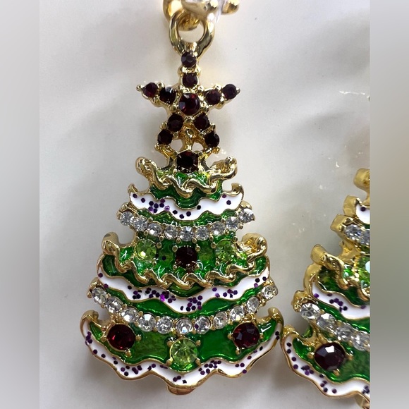 Christmas Tree Earrings for Women Girls Colorful Crystal Drop Earrings - Picture 5 of 5